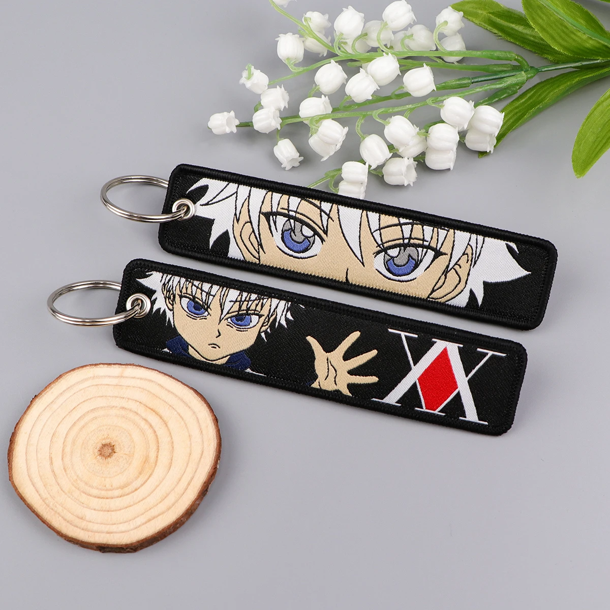 Gojo Satoru Cartoon Keychain Motorcycle Manga Anime Key Chain Men Gifts Cars Key Tag Embroidery Fashion Jewelry