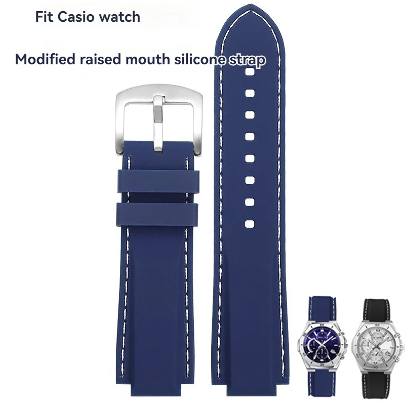 24*14Mm 24*16Mm Interfaccia Convessa Gomma Silicone Nero Opaco Rosso Cinturino Cinturino Per Timex Casio G-Shock Gst-B400 Gst-B200