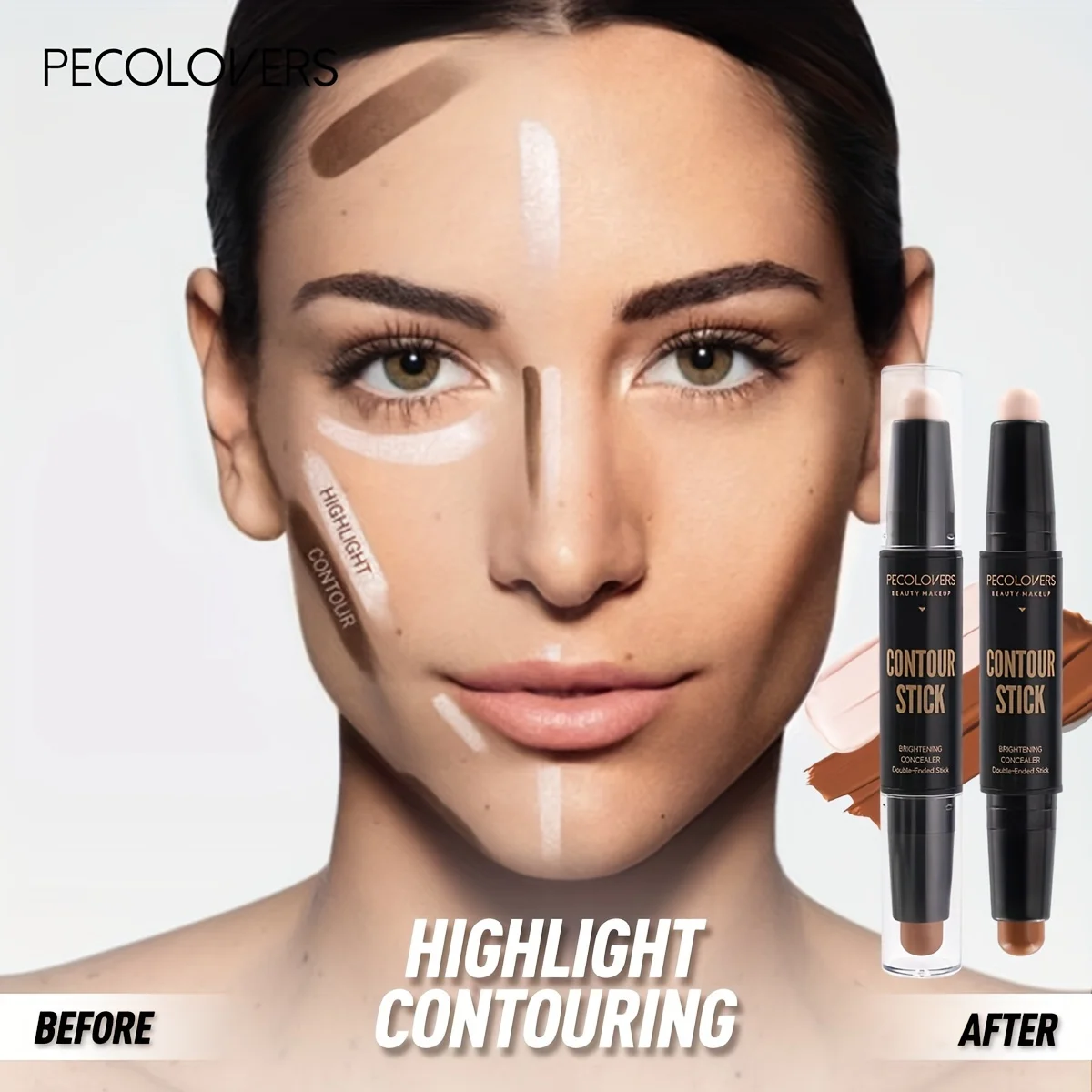 Gesichts-Concealer, Kontur-Make-up-Basis, Bronzer, Beauty-Contouring-Creme für Damenkosmetik (Neu)_voghion.com