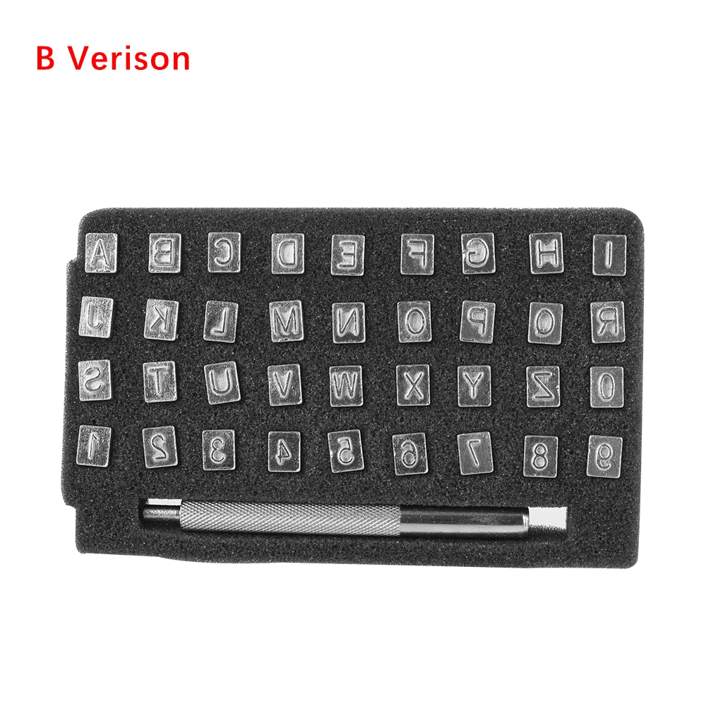 Kit D'estampage Cuir - 26 Lettres Majuscules + 10 Chiffres, Poinçons Métal, Pour Artisanat