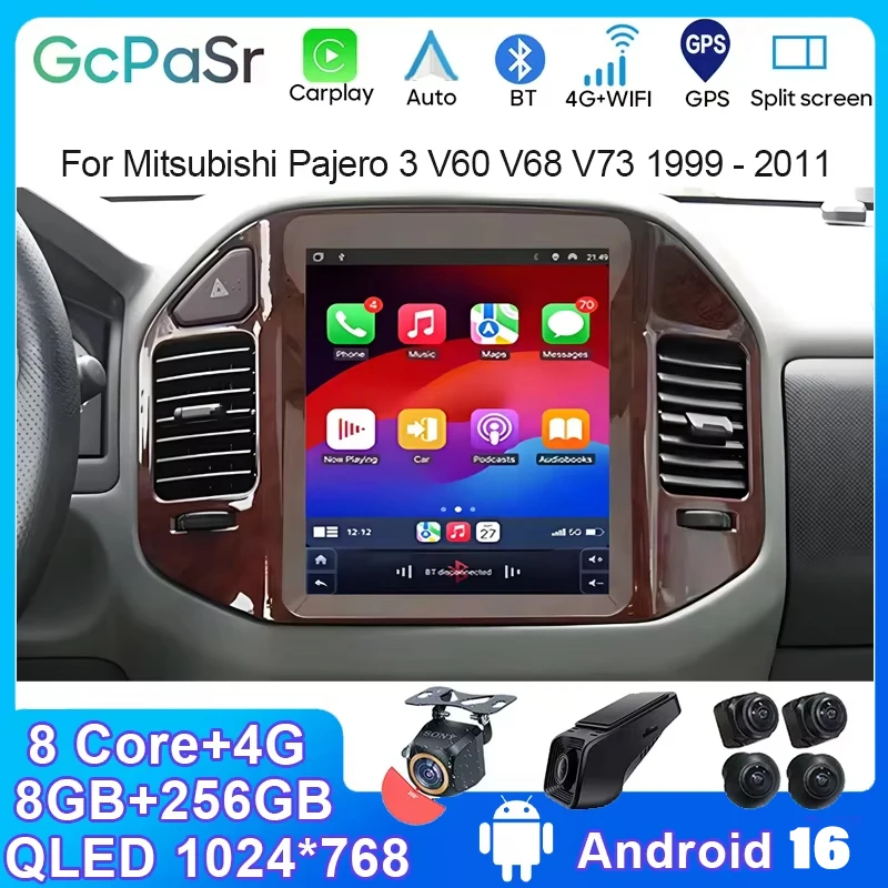 Pantalla de 9.7 pulgadas para Mitsubishi Pajero 3 V60 V68 V73 1999 - 2011, radio estéreo para coche con Android Auto, Carplay, GPS, navegador, reproductor de video. 1