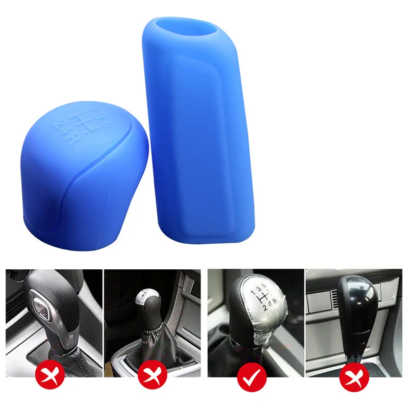 Universal Car Silicone Gear Head Shift Shifter Knob Cover Gear Shift Collars Handbrake Car Hand Brake Covers Accessories hand brake cover,car interior accessories,gear head cover