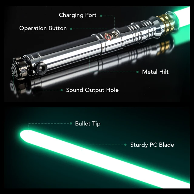 DamienSaber Darth Revan's Lightsaber Metal Hilt Force Heavy Dueling Infinite Color Changing Sensitive Smooth Swing Blaster 5