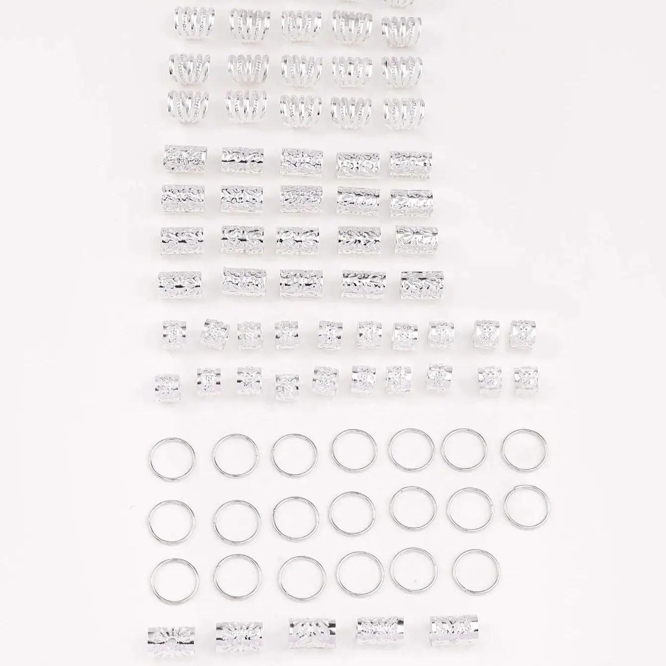 85pcs Hollow Out Hair Ring Accessories Dreadlocks Beads Hair Braid Rings Clips Dread Locks Braiding Metal Cuffs Decoration hair accessory jewelry accessories