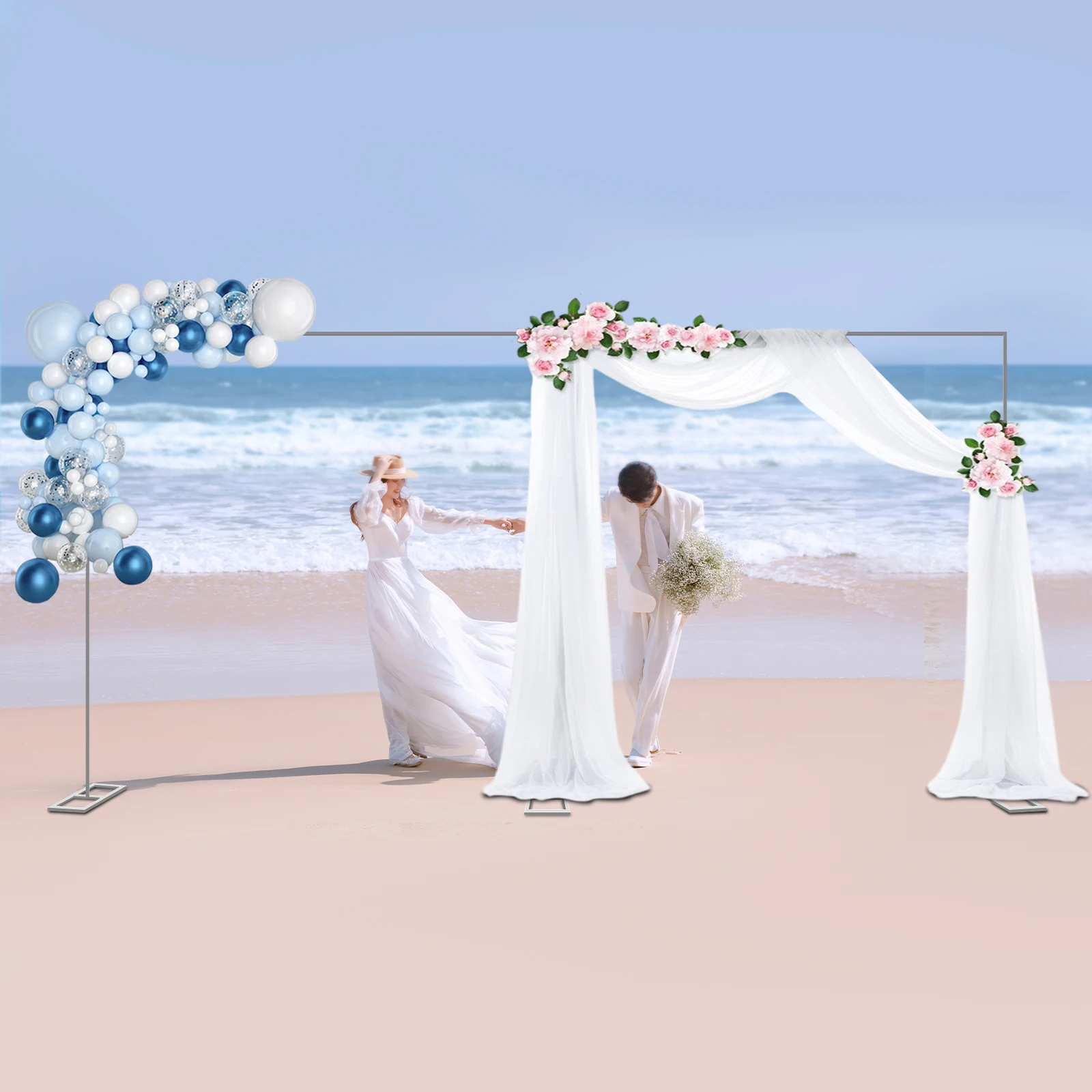 10x20ft Heavy Duty Backdrop Stand Kit | Stainless Steel Pipe & Drape Frame For Weddings, Parties, Photography