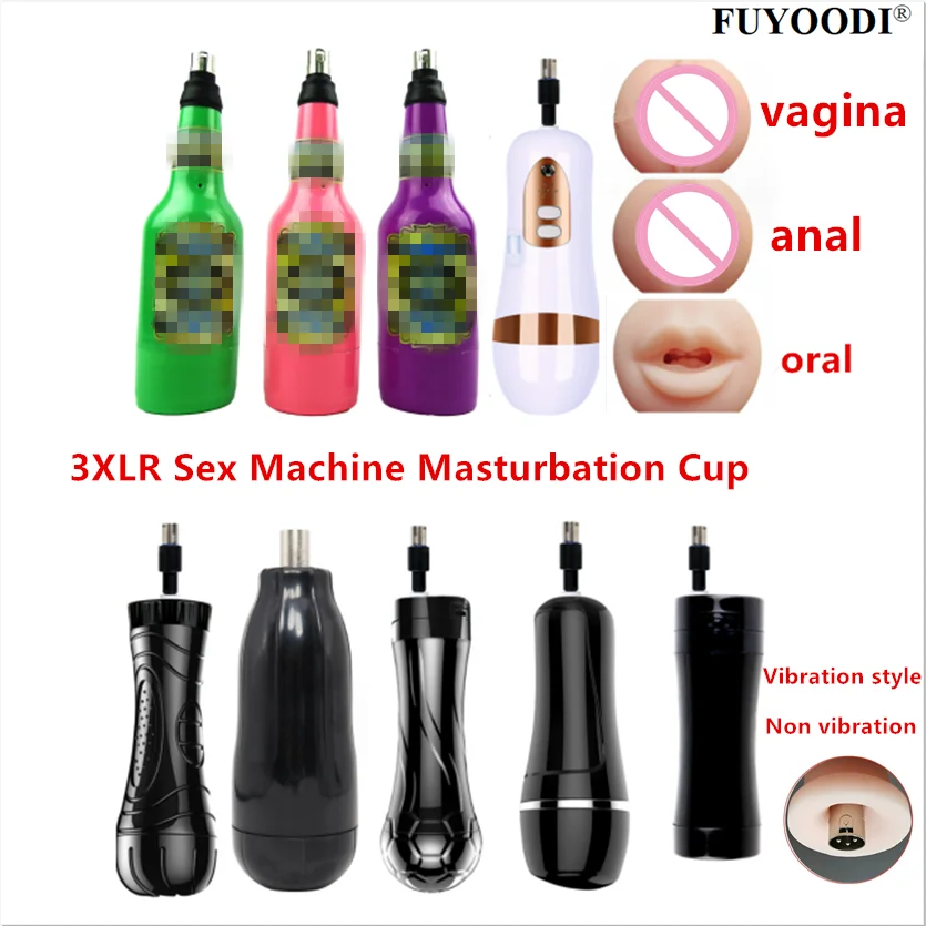 Male Masturbation Cup Sex Toy 3XLR Sex Machine Masturbation Cup Attachments vagina anal oral sex cup Accessories Vibration Sex Toys for Men
