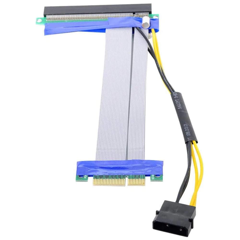 

PCI-E Express 4х до 16X гибкий кабель удлинитель преобразователь переходник карта с 4-контактным питанием 15 см