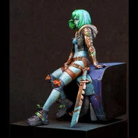 Kit de modèle de chaise de figurine en résine non peinte, femme assise avec base, moderne, non assemblé, 1/24 4