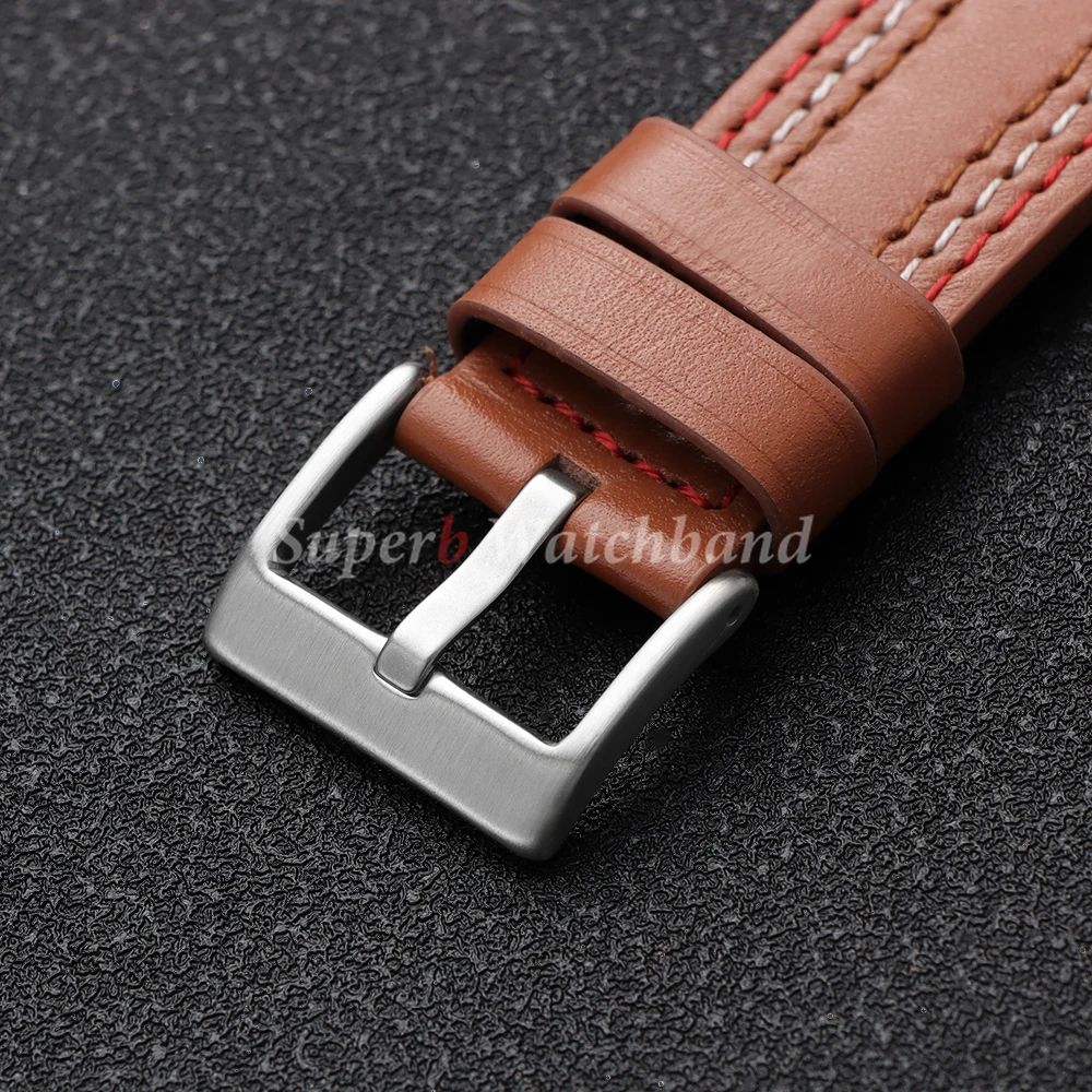 Genuine Cowhide Leather Universal Watchband Bracelet - Black, Blue, Gray, Brown