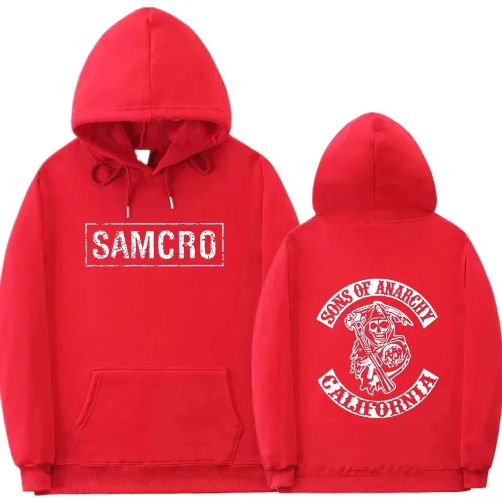 Doppelseitiger Druck Hoodie Sweatshirt Tops Sons of Anarchy SAMCRO Männer Frauen Mode Marke Design Pullover Baumwolle Fleece Hoodies – Detail 10
