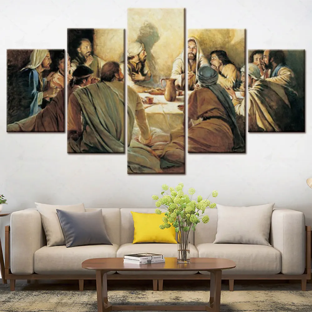 

Artsailing Modern Art Jesus Dinner Hanging Painting Canvas Frameless Mural Decorative Poster Home Decor For Living Room Artwork