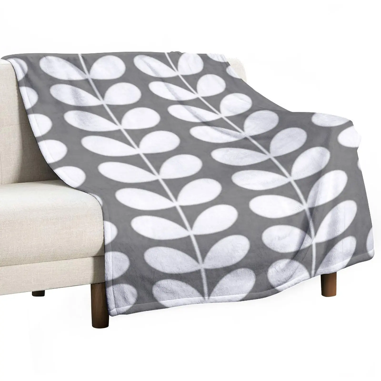 

orla kiely multi stem ,grey, white, kiely pattern, orla kiely floral Throw Blanket Fluffy Blankets Large For Sofa Blanket Fluffy