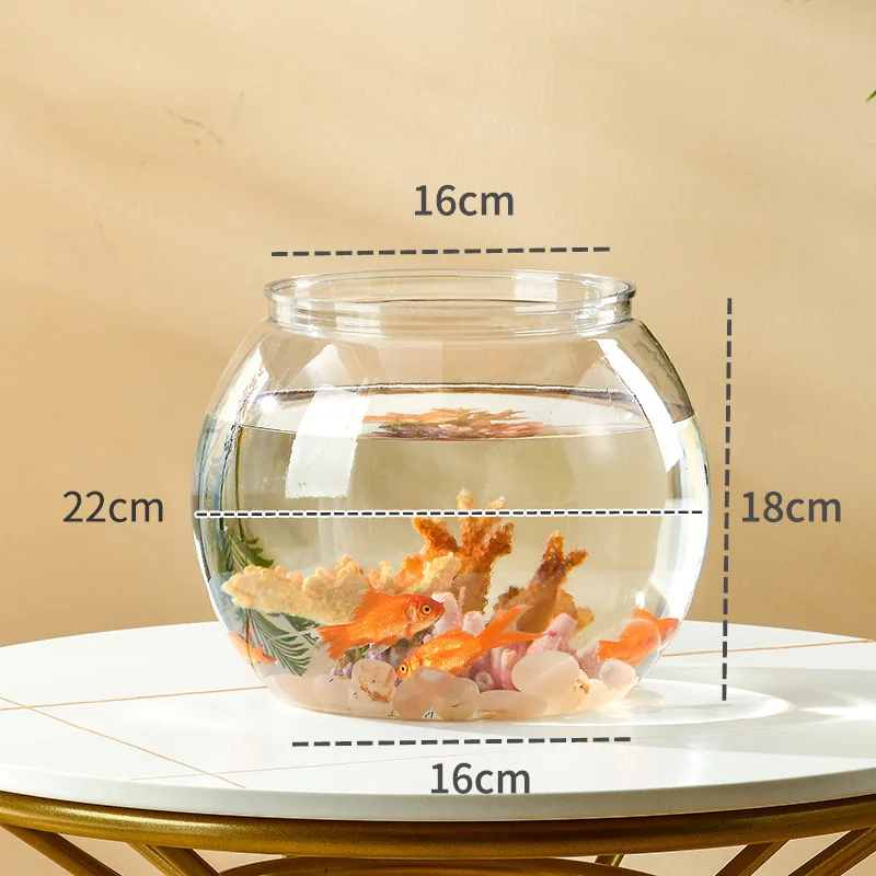 MILISTEN Kleines Fischglas 18cm - Transparentes Kunststoff Aquarium Für Goldfische