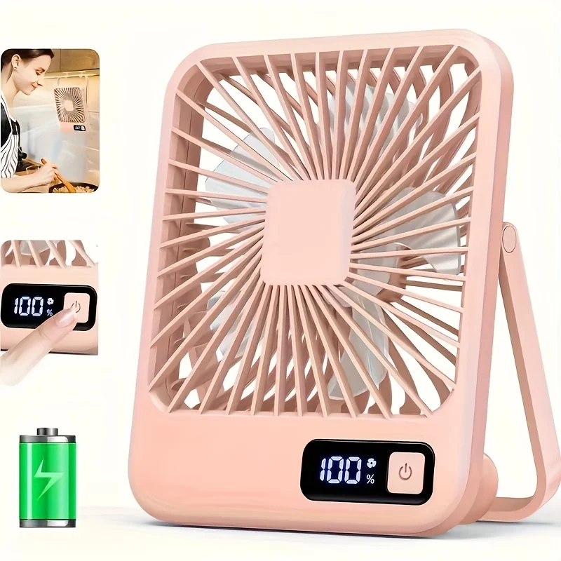 Desk Fan Portable USB Rechargeable 5 Speeds