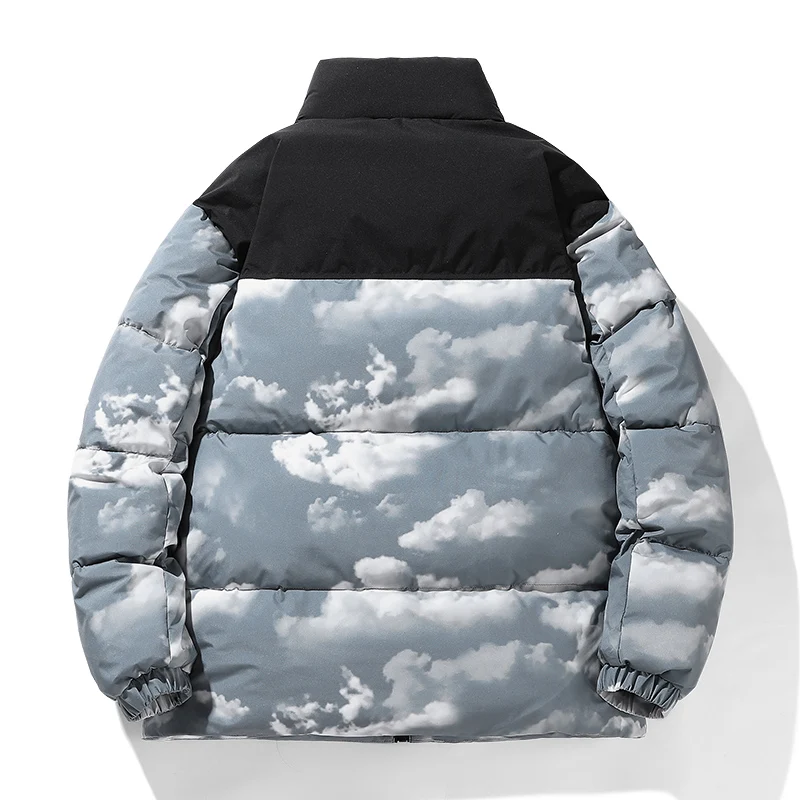 Men's padded Clothing Autumn and Winter New Fashion Color-block Thickened Warm Outdoor Sports Stand Collar Coat Men's Down Jacke