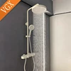 VGX Shower System Set Bathroom Shower Faucet Set 3-way Rainfall Shower Set Shower Mixer Crane with Hand Shower Set Grey White 4