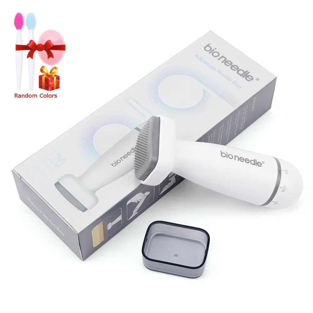 

Био-игла, 120 штырьков, Дерма, штамп, регулируемая длина иглы, роллер для восстановления волос, Дерма для лица, терапия, бесплатные подарки