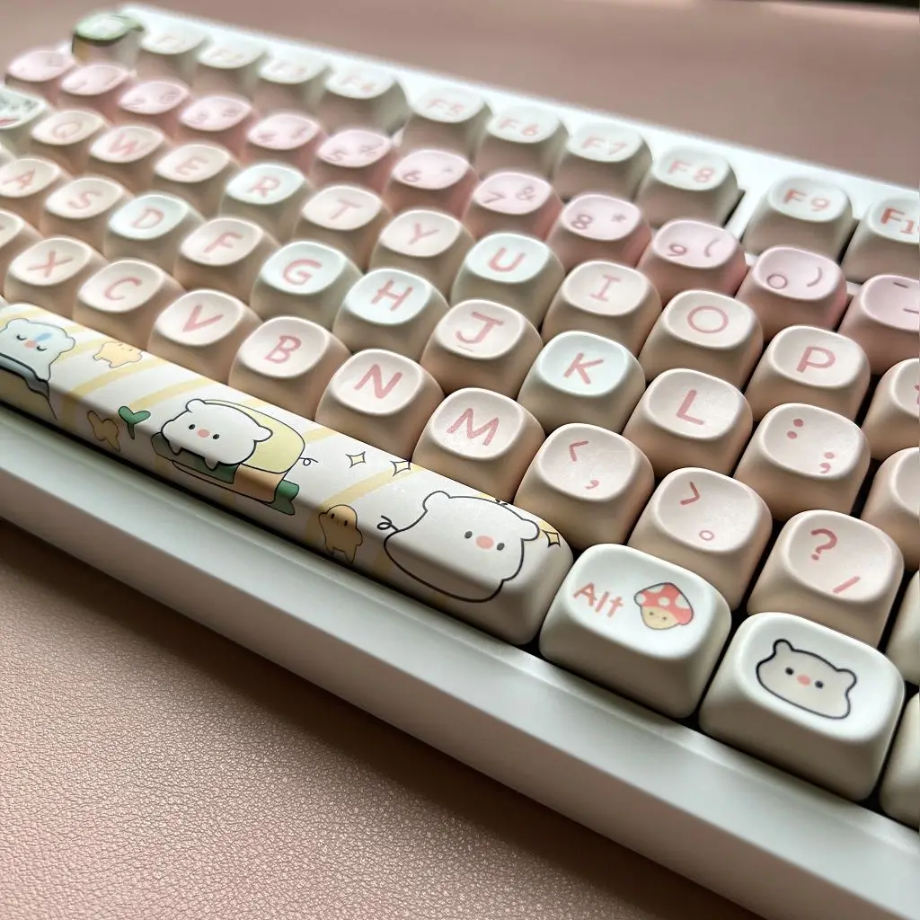 Kawaii Keys Piggy Theme Pink Pastel Keycaps (138 keys)