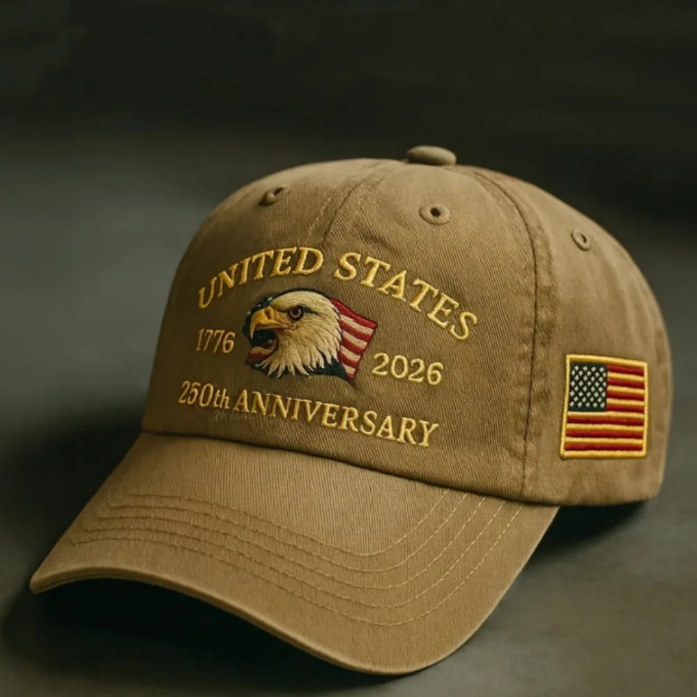 Bald Eagle Cap, bequeme USA-Baseballkappe, 250-jähriges Jubiläumshut, patriotische Baseballkappe für alle Jahreszeiten, für Sommer-Familienkopfbedeckungen – Detail 3
