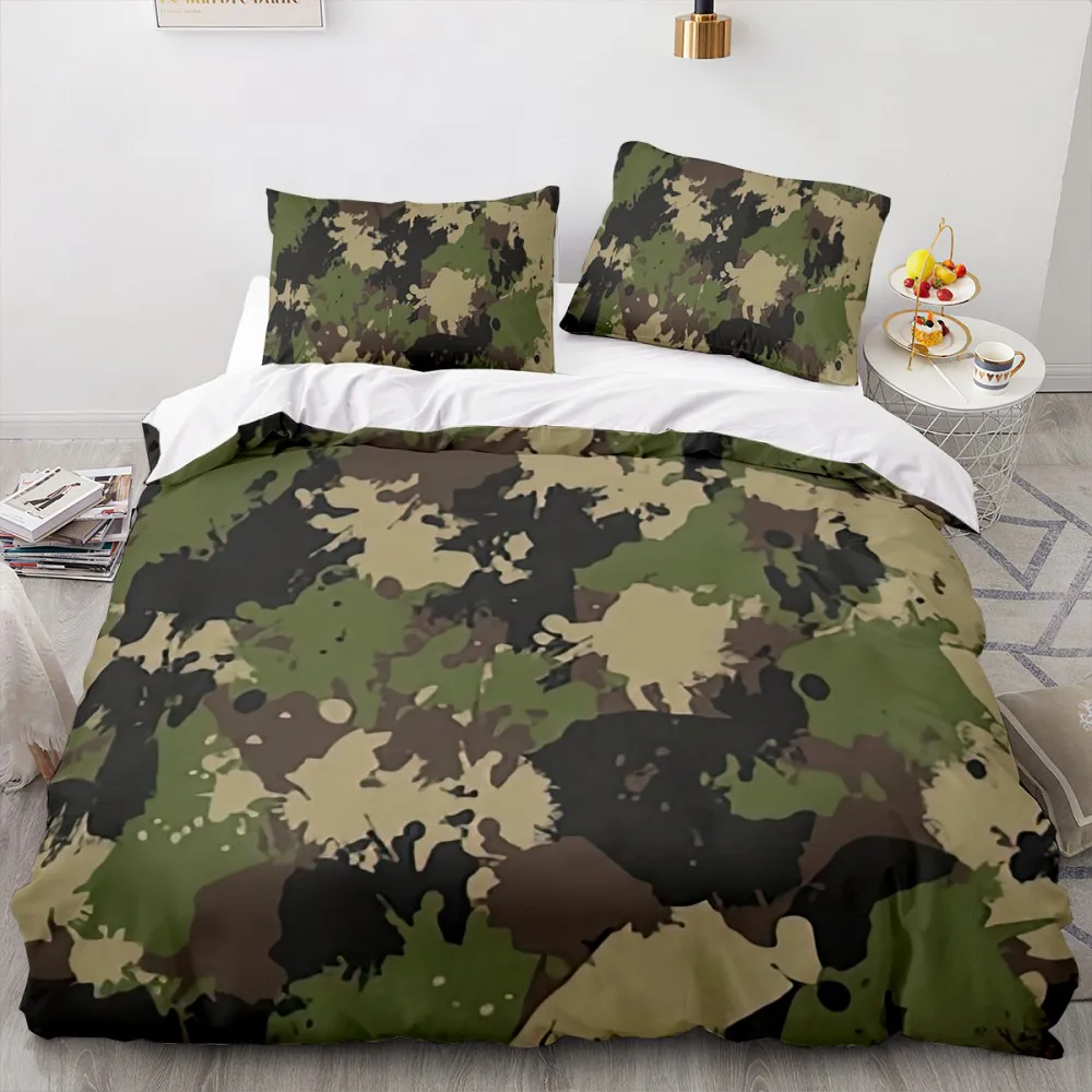 

Camouflage Bedding Set for Boy Teen Kids Abstract Duvet Cover with Pillowcase King Queen Twin Size 2/3Pcs Polyester Bedclothes