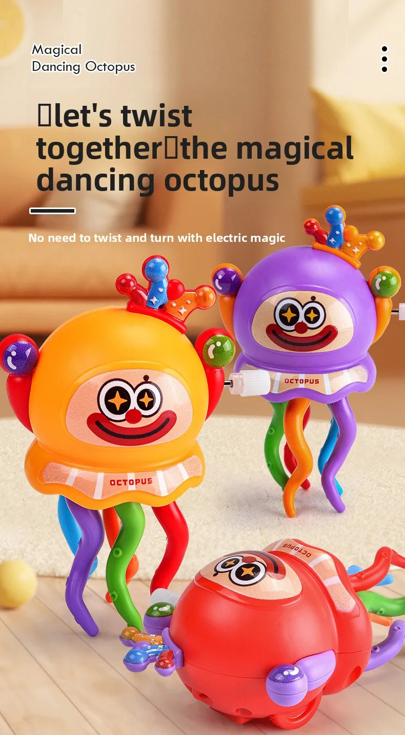 Juguete de pulpo de baile mágico, medusas retorcidas, payaso, pulpo, juguetes de baile para gatear para niños, juguetes de descompresión, regalos de entretenimiento