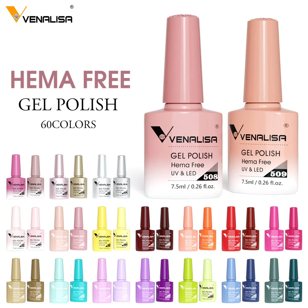 Venalisa VIP5 HEMA-Free Glitter Jelly Nude Pink Gel Polish Collection