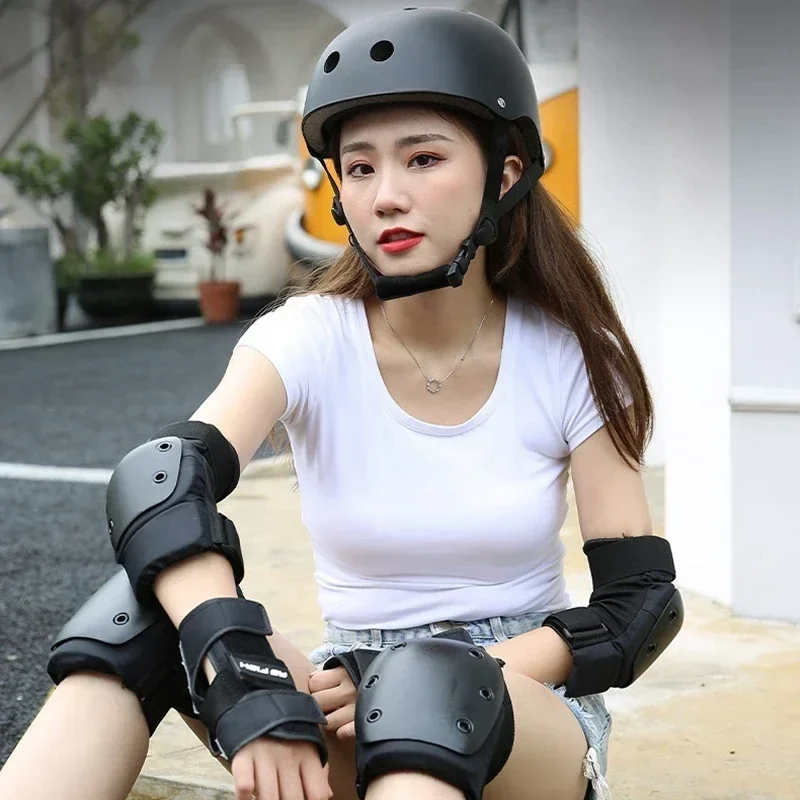 Knee Pad Knee Support Knee Support Sleeve Elbow Brace Elbow Pads Knee Patch Protective Gear Set Wrist Guards Neck Shoulder Patch Professional Sports Roller Skating Protective Gear Knee Elbow Support Wrist Guard Helmet Set for Kids Adult