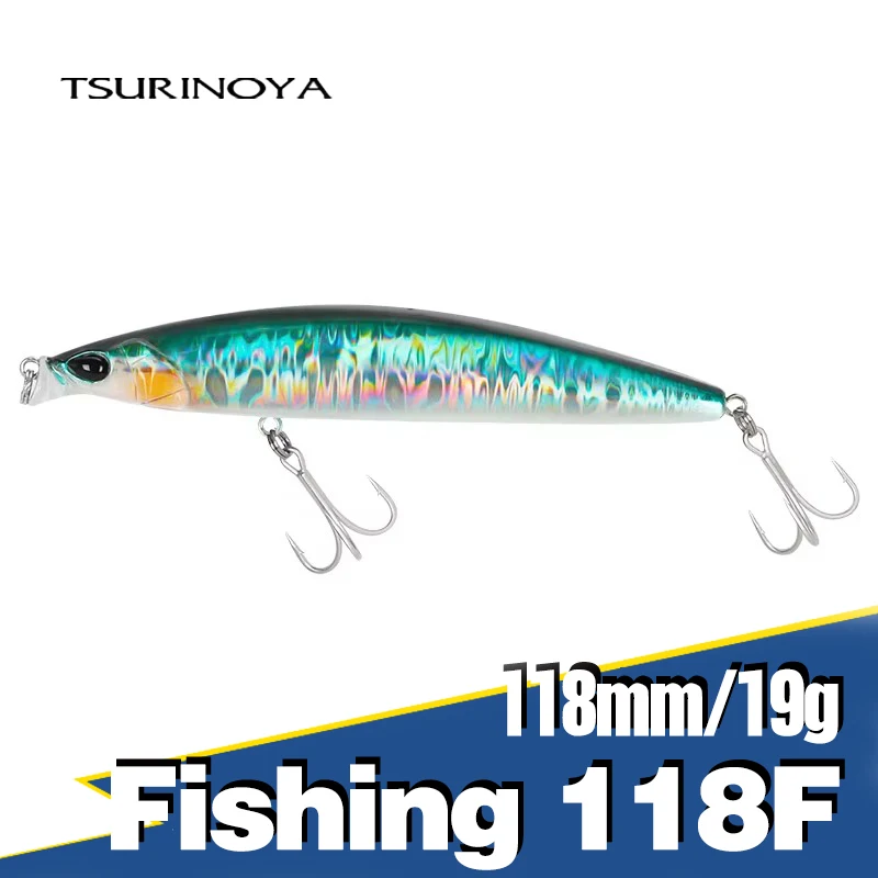 TSURINOYA Meeresfischköder 118F Shallow Range Floating Minnow 118 mm 19 g DW95 Long Casting Magnet Gravity System Harter Köder