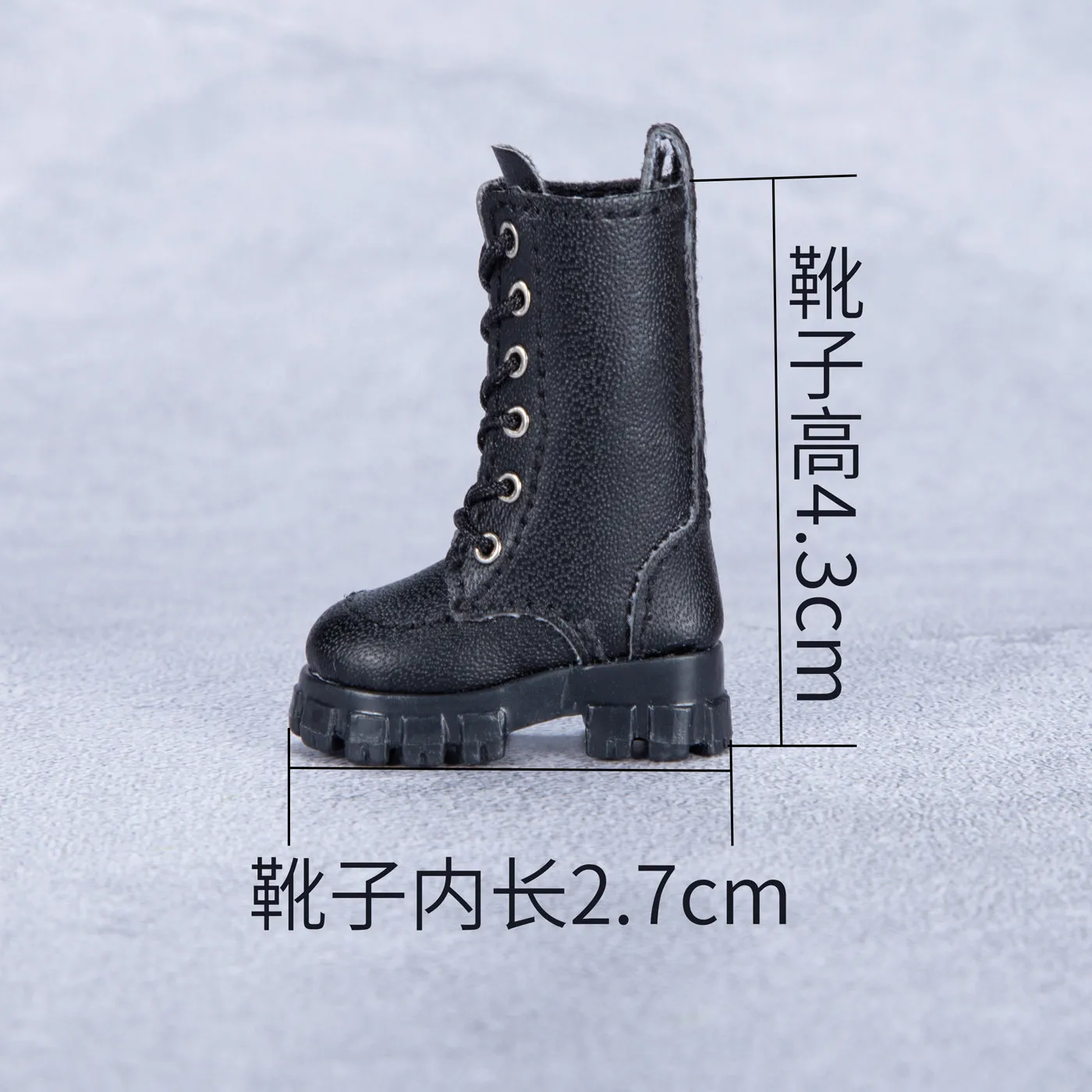 Handgefertigte 2,7 cm * 1,1 cm große Lederstiefel, Schuhe für 1/12 Bjd-Puppen, lange Stiefel, Stiefelzubehör für 1/12 Bjd Jidongshunxi-Puppe, ASI3-Puppe – Detail 1