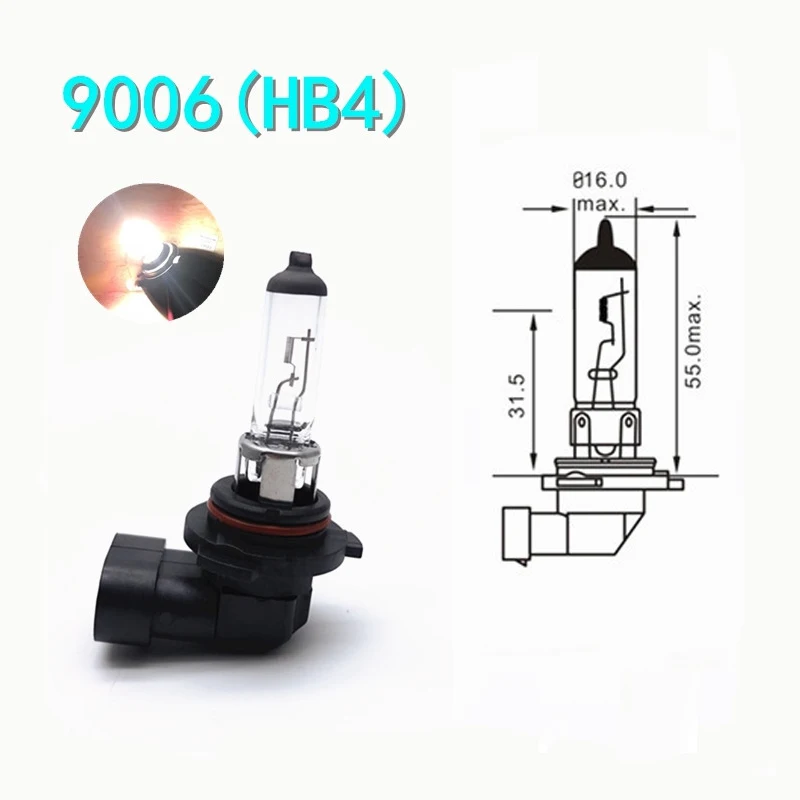 9012 HIR2 PX22D HB4 Car HeadLight Bulb 12V 55W Clear Halogen Headlamp Light Bulb 2pcs Car Accessories halogen headlight bulb car headlights