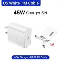 SAMSUNG 45W Super Fast Type C USB Charger Adapter - White 45W US set