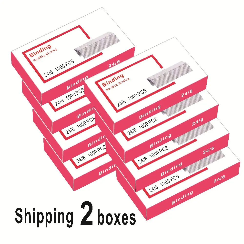 2 Boxes Staple 24/6 Bookbinding Dental Clamps Rivets For Stapler School Supplies Office Accessories Stationery Binding Stapler
