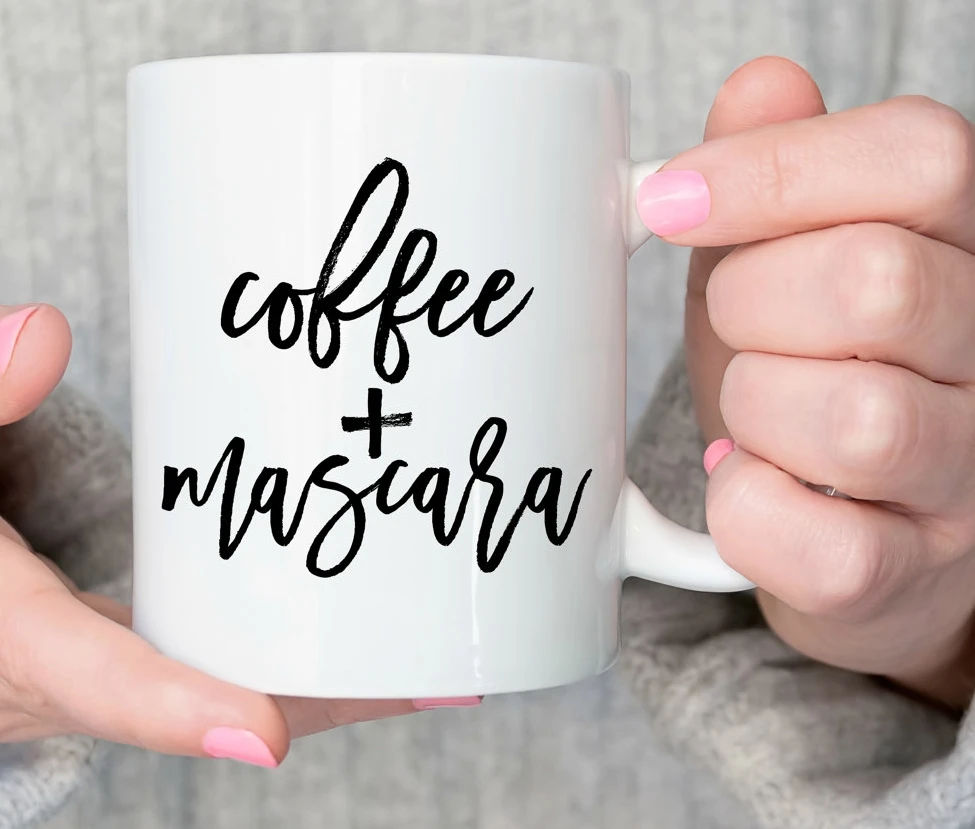 

Coffee and Mascara Coffee Mugs Home Decal Friend Gifts Milk Mugs Novelty Beer Cups