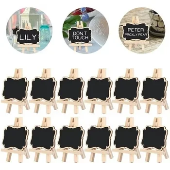 Set da 3/5/10 Pezzi Lavagna in Legno Universale, Mini Lavagna Portatile per Messaggi, Decorazione per Matrimoni e Feste