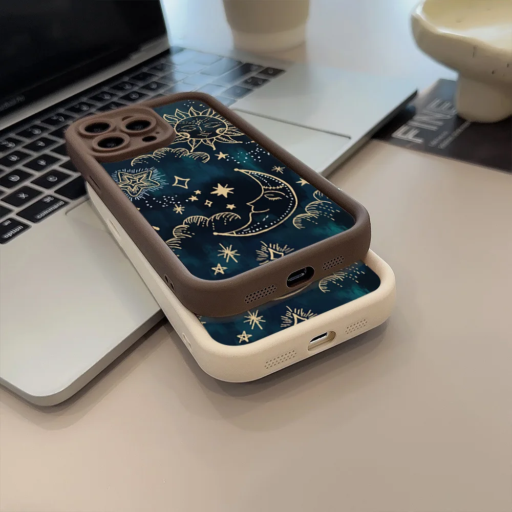 Celestial Design Printed Case Cover with Moon and Sun Elements
