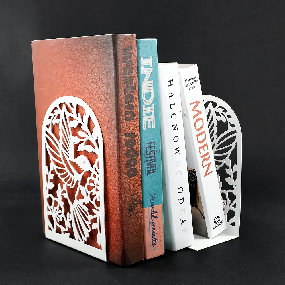 Book Holder Swallows and Flowers Book Ends for Home Office Desktop Gift for Book Lovers
