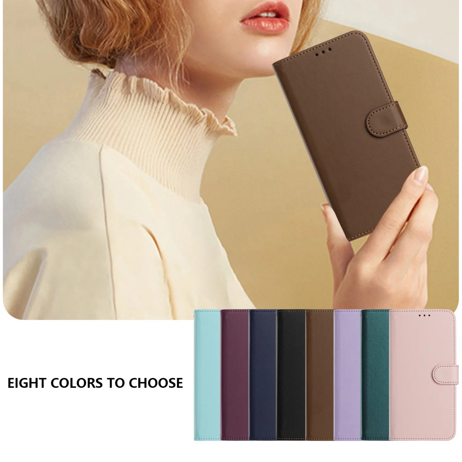 Leather Flip Phone Case with Wallet Protection - Elegant and Durable Cover