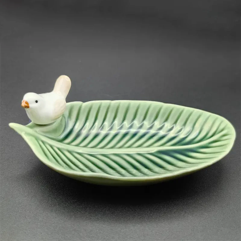 Creative Cute Bird Storage Trays Ceramic Necklace Ring Earrings Jewelry Display Plate Containers Living Room Home Desktop Decor