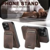 Magnetic 2-in-1 Card Holder Wallet Leather Phone Case Compatible with MagSafe Wireless Charging for iPhone 16ProMax 15Plus 14 13 4