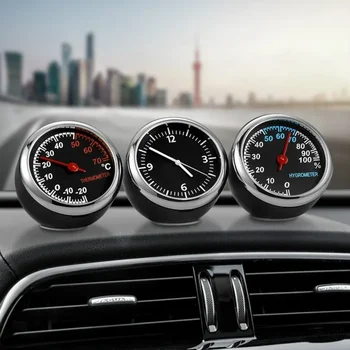 Mini Digital Clock Thermometer Hygrometer Decor for Automobile Car Auto Watch Automotive Suitable Inside The Vehicle Ornament