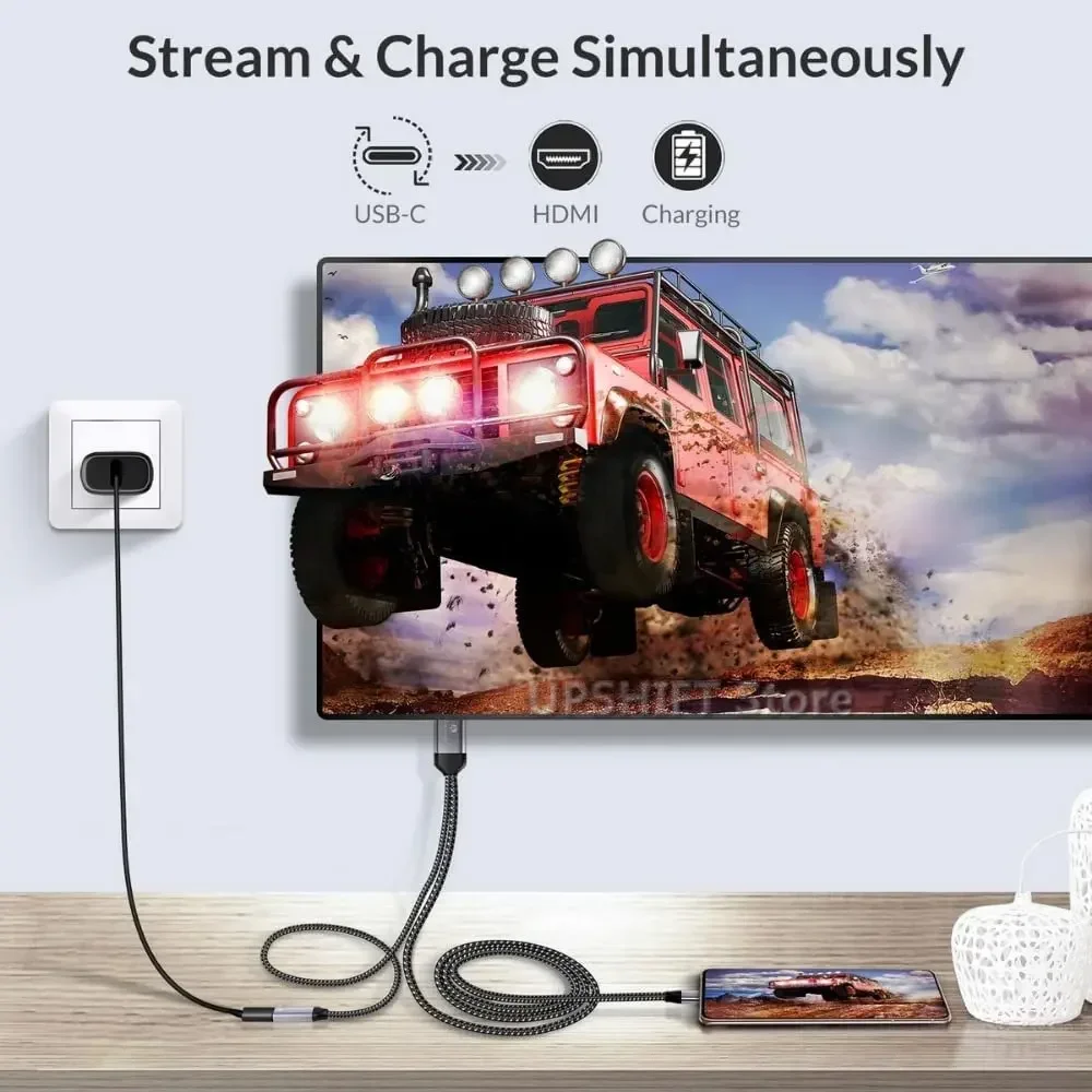 USB C To HDMI ̺ 100W PD,2  1 Type C to HDMI HD 4K 60Hz, MacBook,Nintendo Switch  [USB4, Thunderbolt 4/3 ȣȯ]