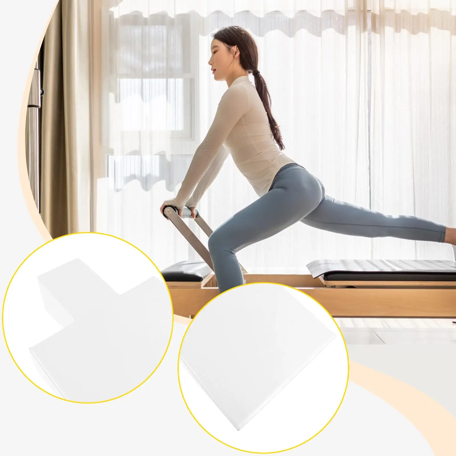 Wedge Block for Pilates Reformer Machine, Raises Block Upholstered Wedge for Balance Fitness Training Stretching Muscle Building Wedge Block for Pilates Reformer Machine, Raises Block Upholstered Wedge for Balance Fitness Training Stretching Muscle Building