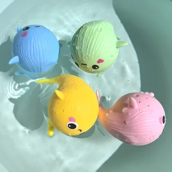 Giocattoli da Bagno, Spugna Assorbente a Forma di Balena, Giocattoli Antistress, Gioco d'Acqua Estivo per Bambini, Giocattolo Morbido per Neonati