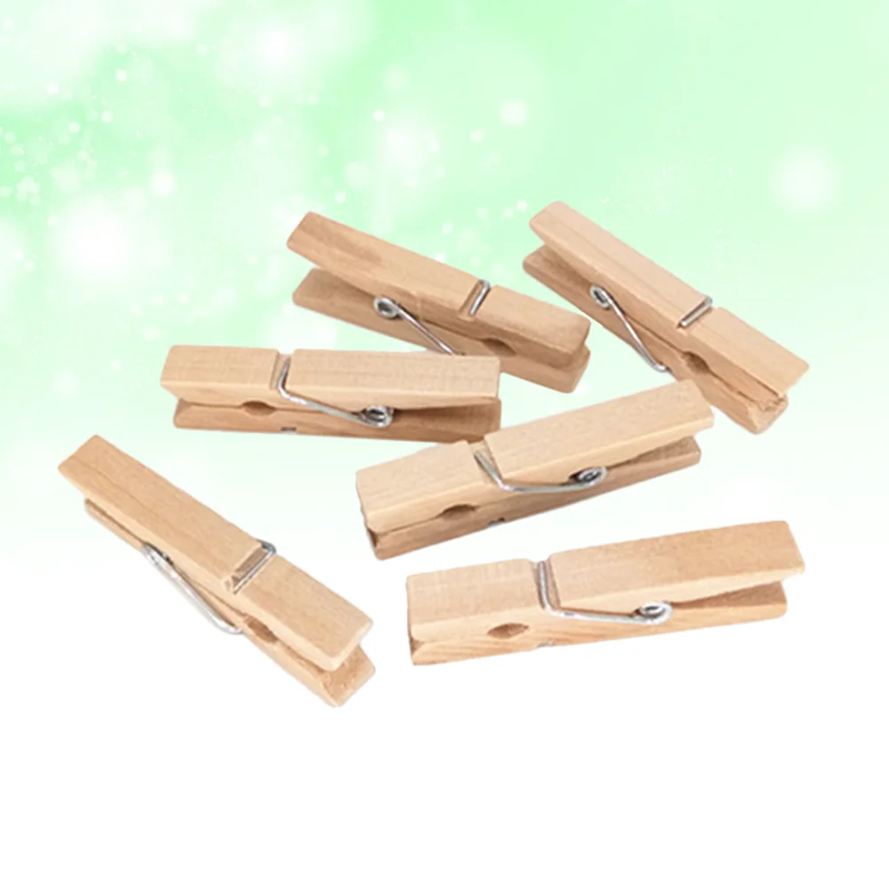 

30 Pcs Wooden Clothes Pegs Paper Photo Clips Mini Clothespins Snack Bamboo Message
