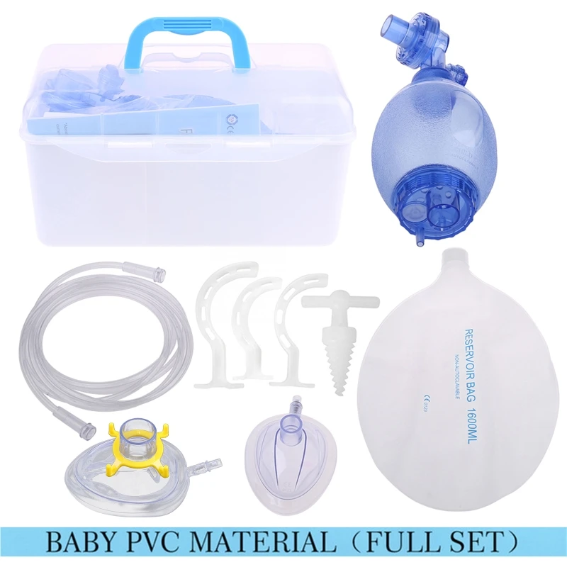 Adult/Children/Infant Manual Resuscitator PVC Ambu Bag Tube First Aid 594A