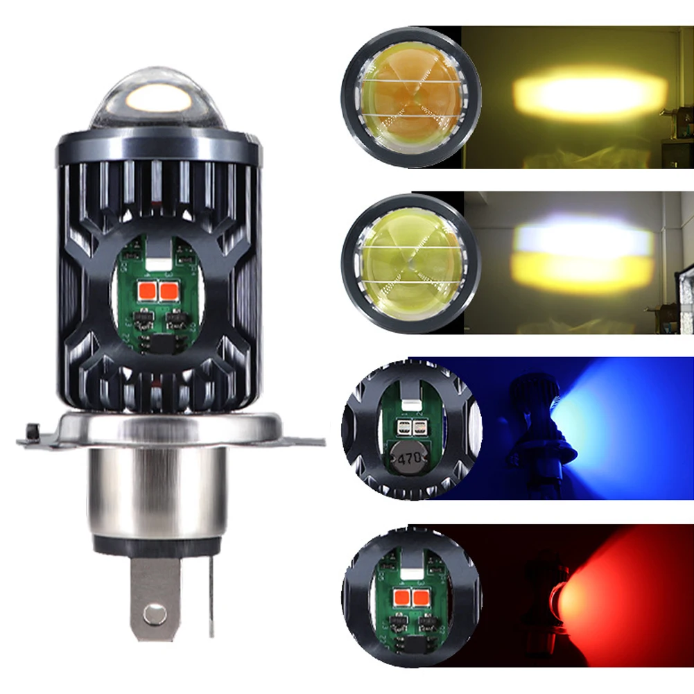 ビバンダム 15インチ ハットイエロー 2体 LED 4Colors H4 LED Moto H6 BA20D P15D LED Moto Motorcycle