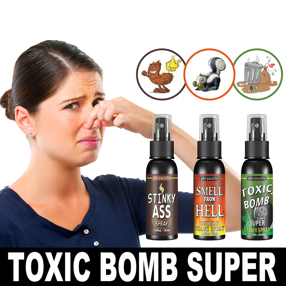 1-5Pcs Fart Gag Spray Prank Joke Plastic Smelly Stinky Gags Spray Can Stink Non Toxic For Adults Kids Halloween Party Supplies