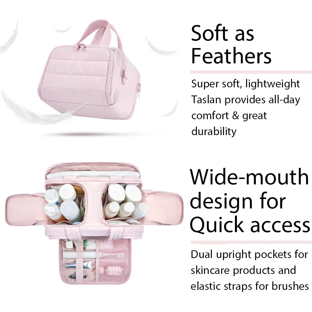 Large Travel Makeup Bag Water Resistant Padded Cosmetic Organiser_voghion.com