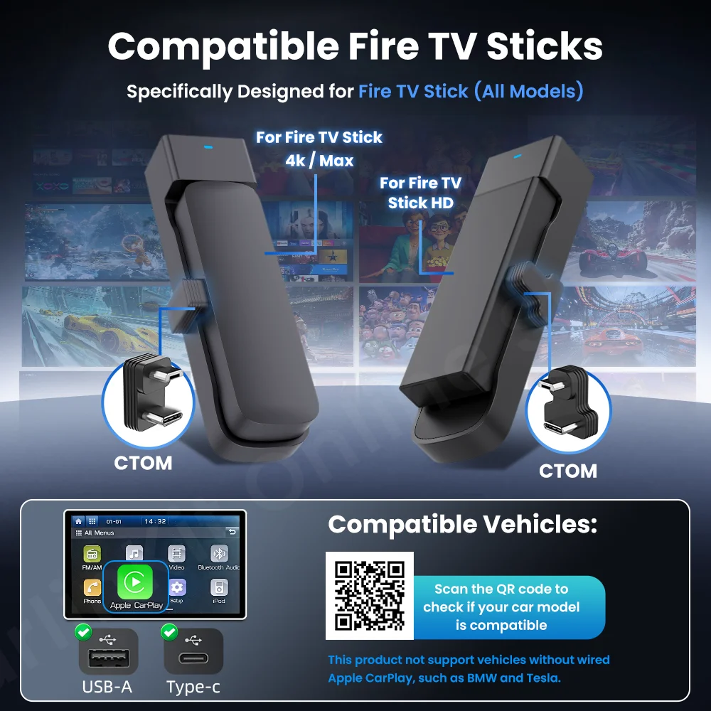 Fire TV Stick & FireDrive Link セット Amazon.com: Carlinkit FireDrive Link Pro - Stream Fire TV Stick in