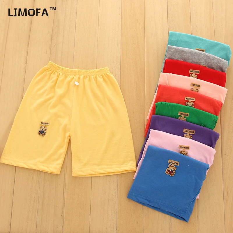 Summer Children Beach Shorts Cotton Solid Elastic Waist Shorts For Boys Girls Fashion Toddler Kids Sports Pants LJMOFA 1-6T D305 kids shorts